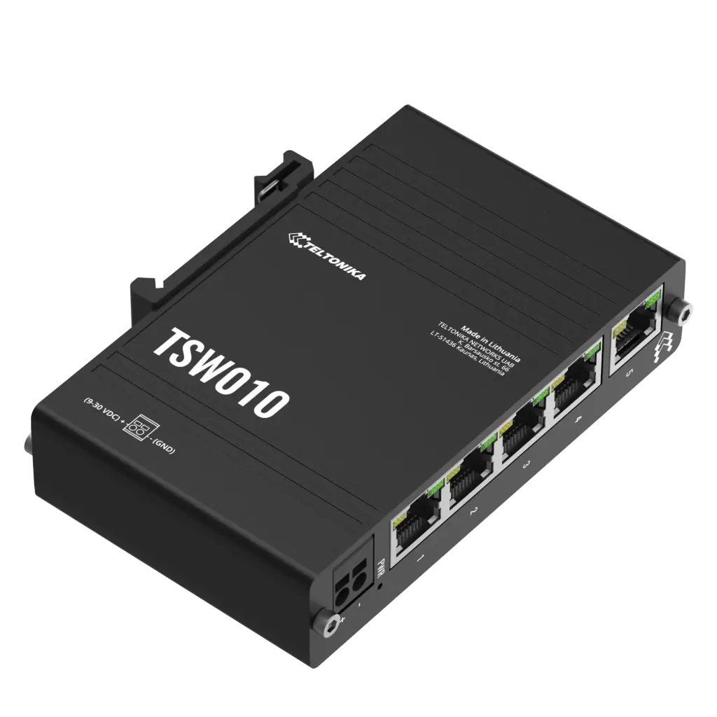 TSW010 Industriell Ethernet switch 5-Portar 10/100 Mbit/s DIN-Skena