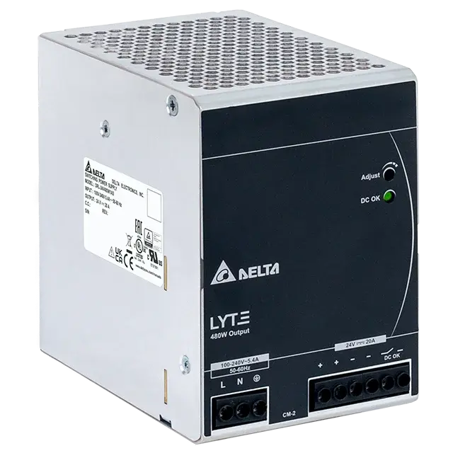 Power supply 480W 230VAC/24VDC/20A 21,6-26,4V DIN Metal