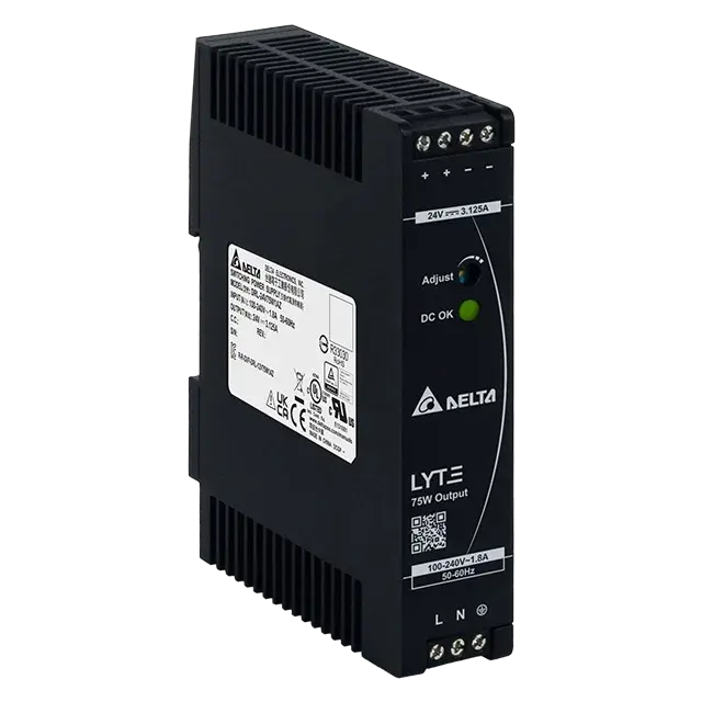 Nätaggregat 75W 230VAC/24VDC/3,12A 21,6-26,4V DIN Plast