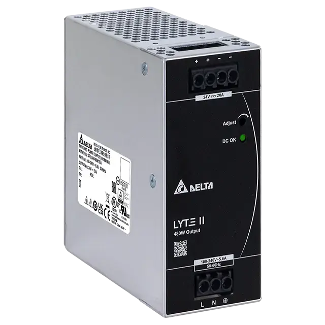 Nätaggregat 480W 230VAC/24VDC/20A 21,6-26,4V DIN Metall